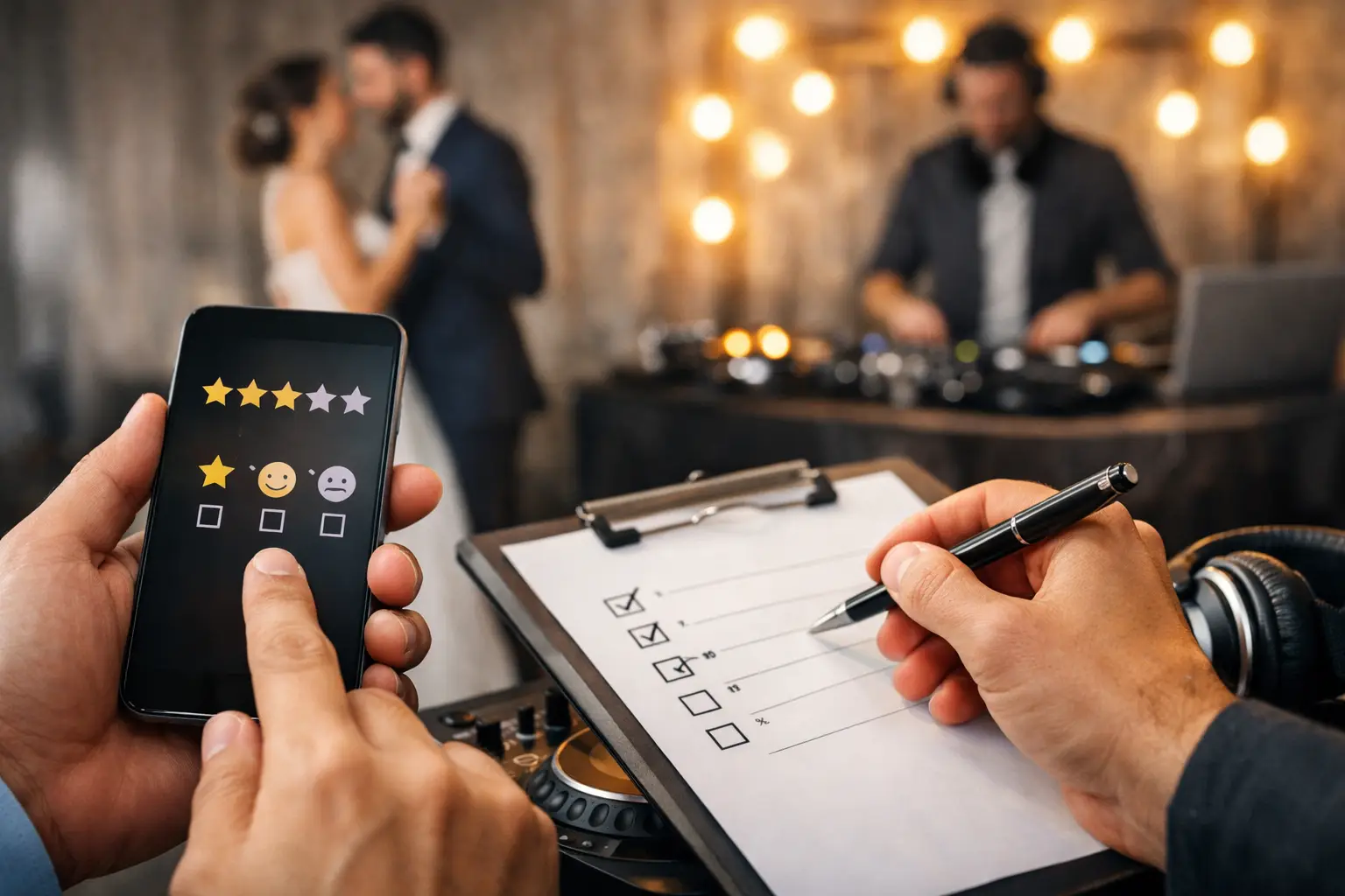 Evaluar experiencias de DJ de bodas