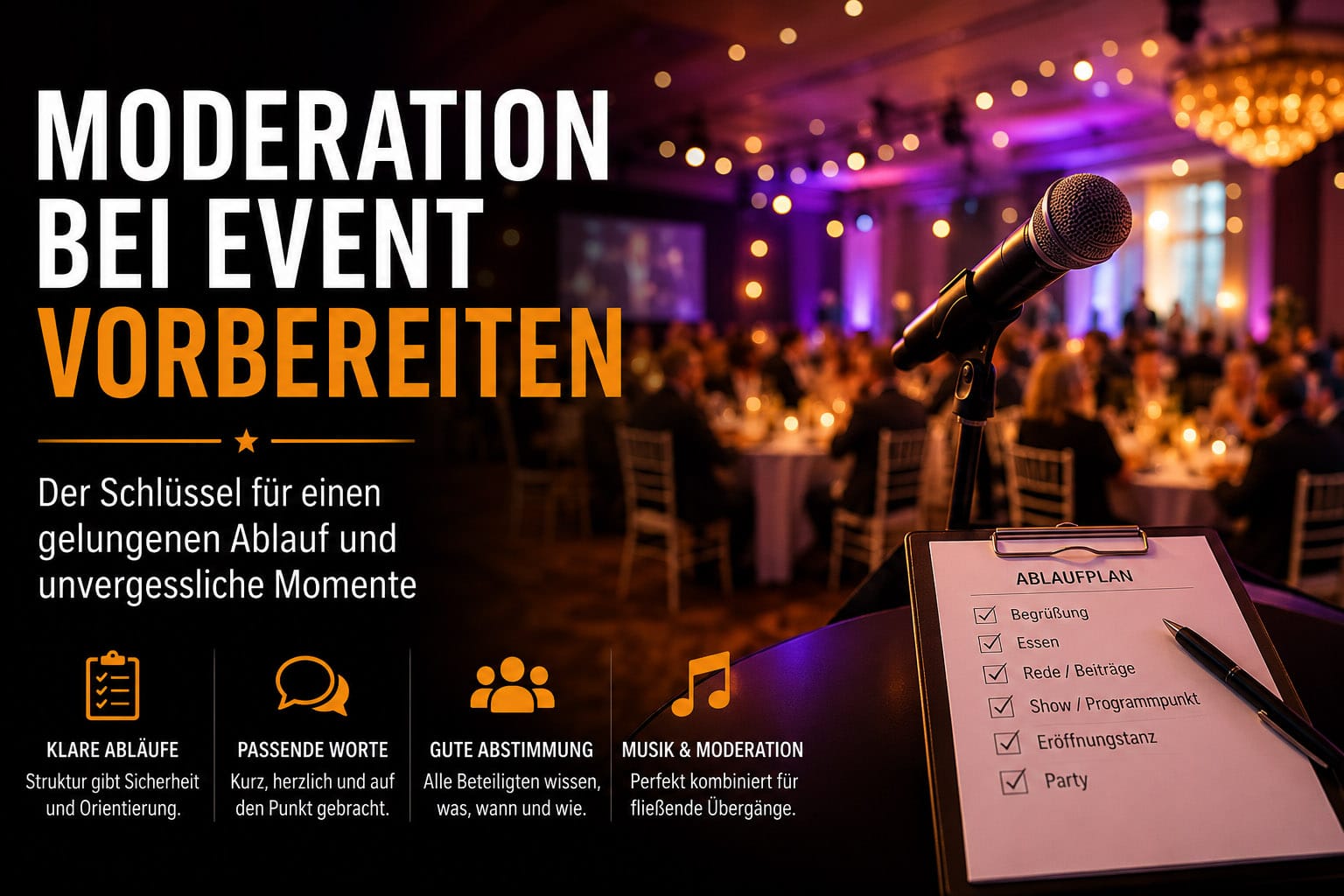 Moderation bei Event vorbereiten